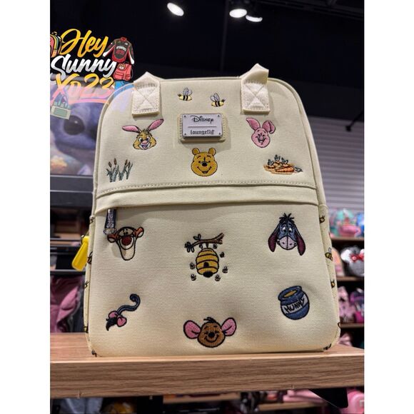 Loungefly Disney Winnie the Pooh Embroidered Characters Canvas Mini Backpack